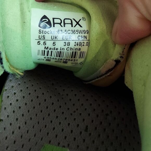 RAX Outdoor Yellow Geometric Print Sneakers Sz 5.5